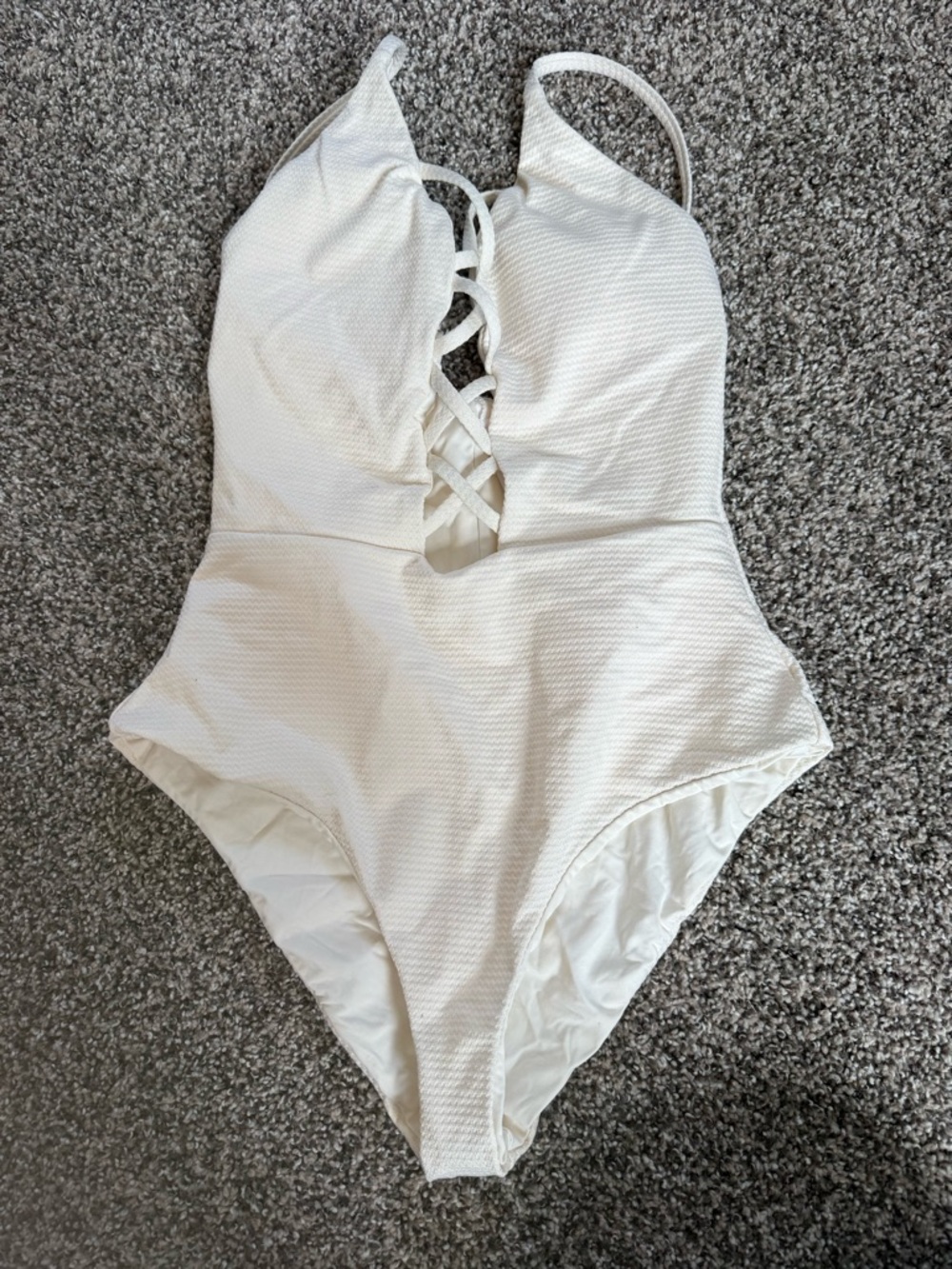 NWOT Dippin' Daisy's Women’s White Textured One-Piece Swimsuit Size Small